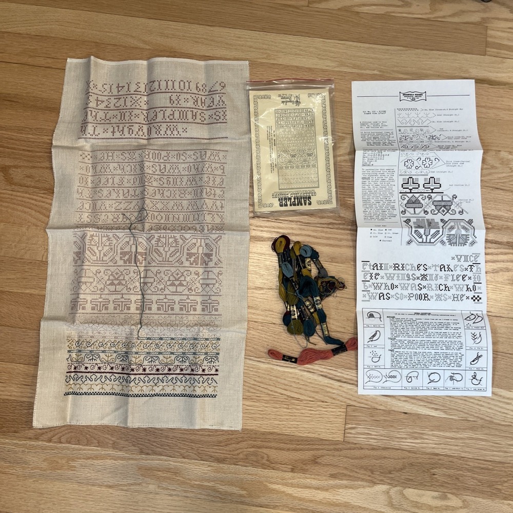Greenfield Designs Sampler Cross Stitch Kit with Fabric, Floss, Pattern